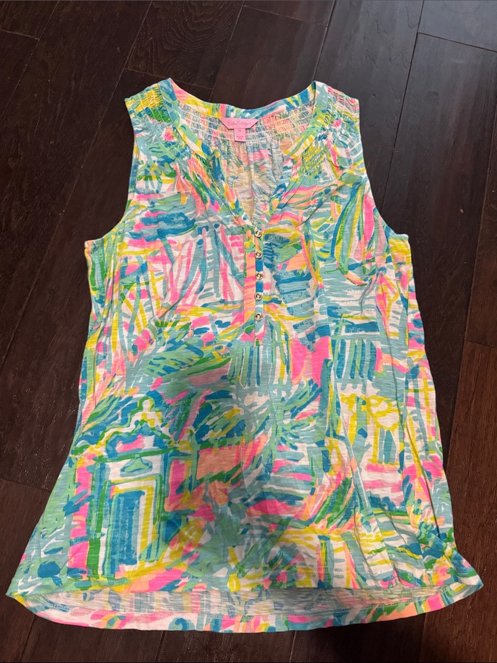 Women’s Multicolor Printed Sleeveless Tank Top - Bright Abstract